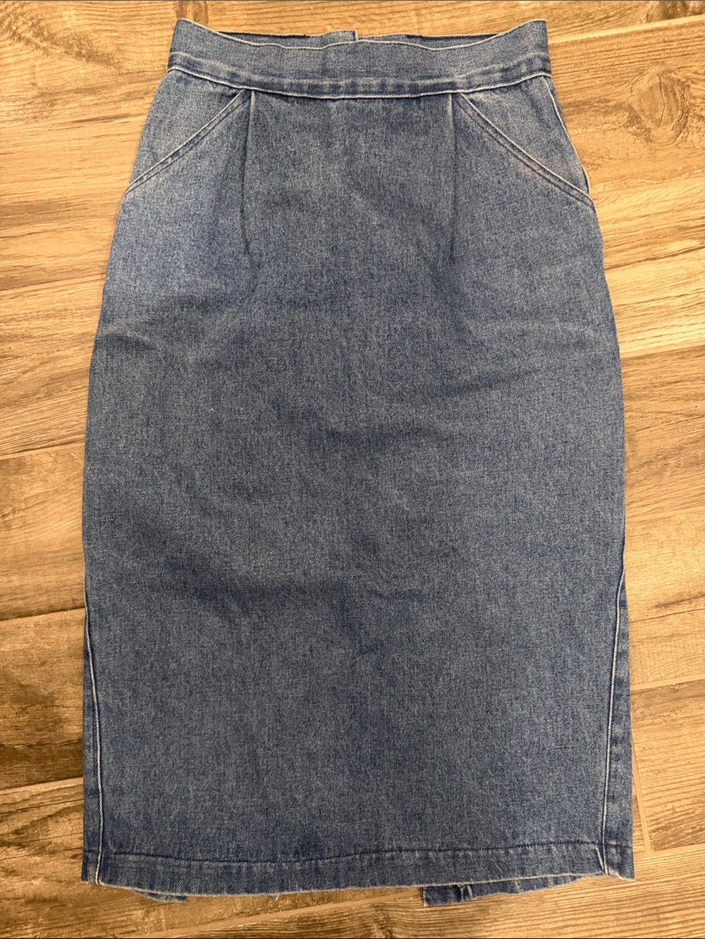 Classic Blue Denim Pencil Skirt